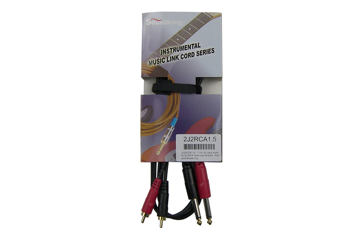 2J2RCA1.5 - 1.5m 2x Jack male to 2x RCA male signal lead