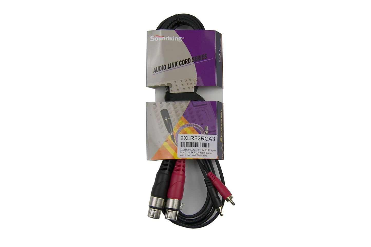 2XLRF2RCA3 - 3m 2x XLR 3 pin female to 2x RCA male signal lead
