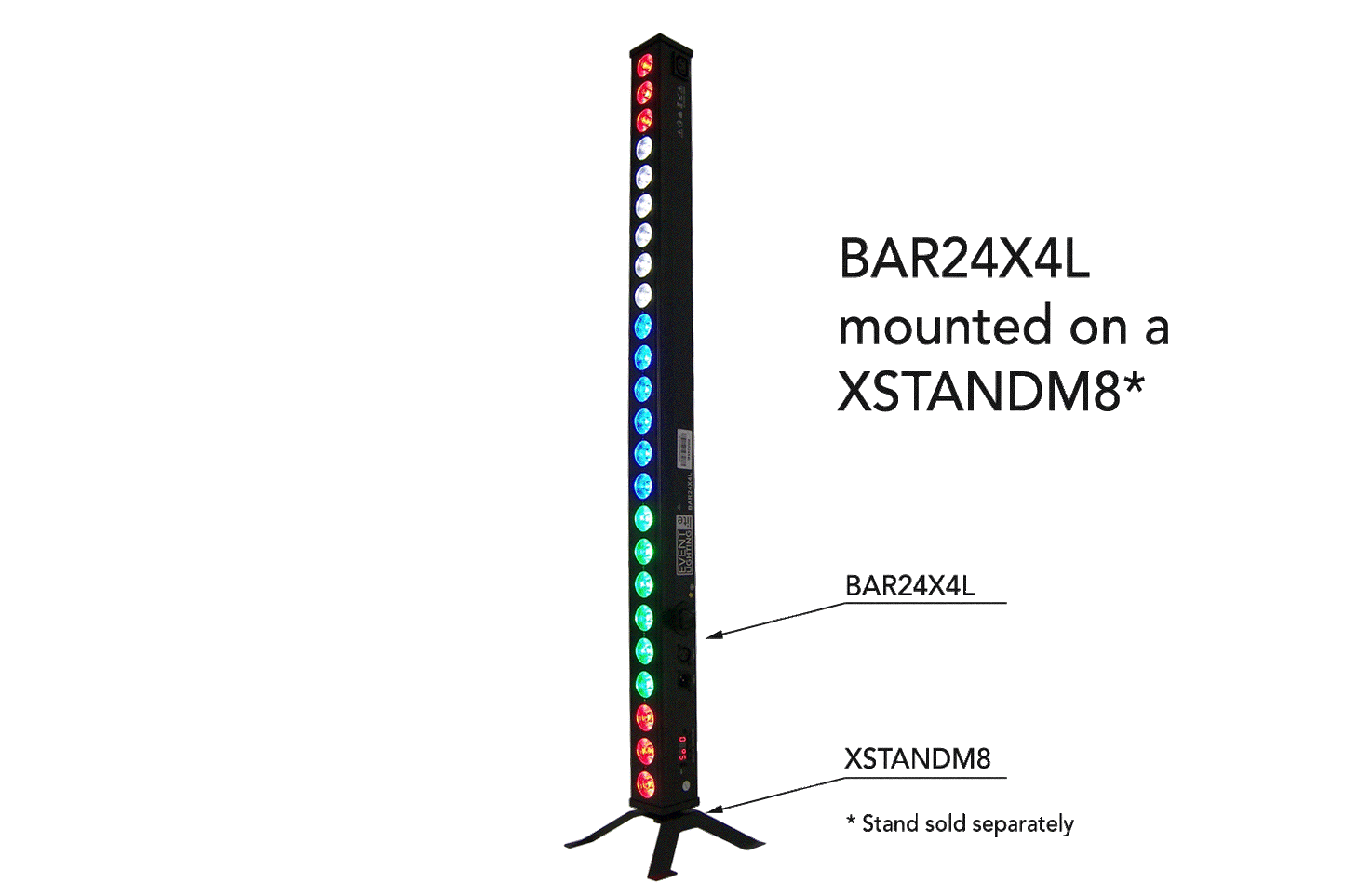 BAR24X4L - 24 x 4W RGBW LED Bar with 8 Segment Control