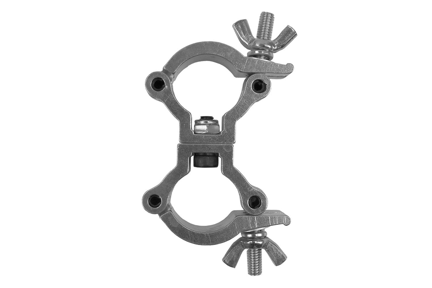 CLAMPDP25S - Aluminium Double Swivel Pipe Clamp (Suits 23-27mm) -Silver