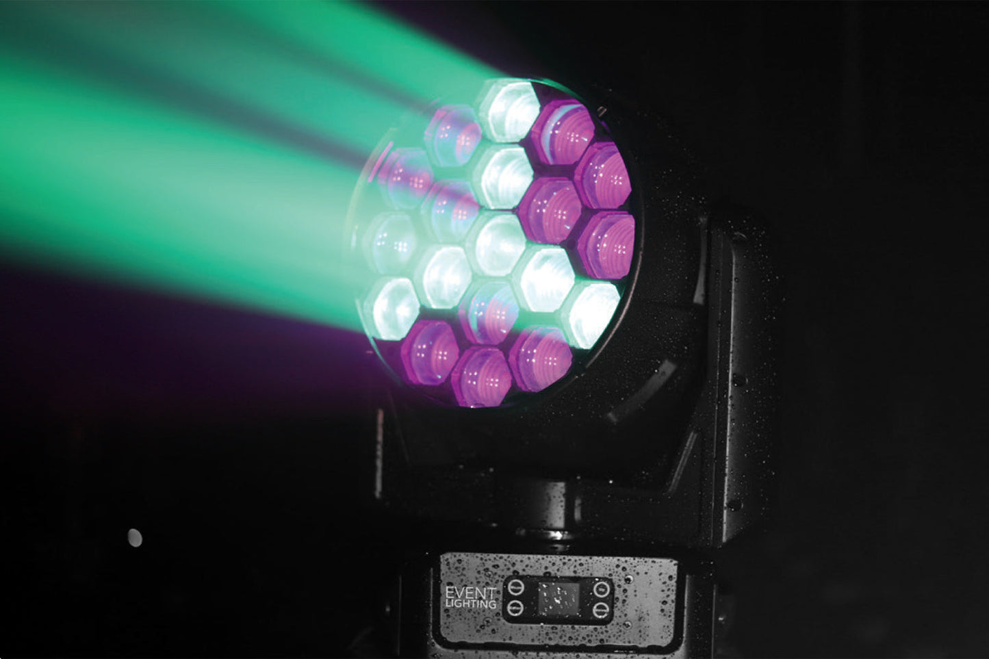 DELUGEM19X60WFX - IP65 Moving Head Zoom Wash with 19 x 60W RGBW + 76 x 0.5W RGB LEDs