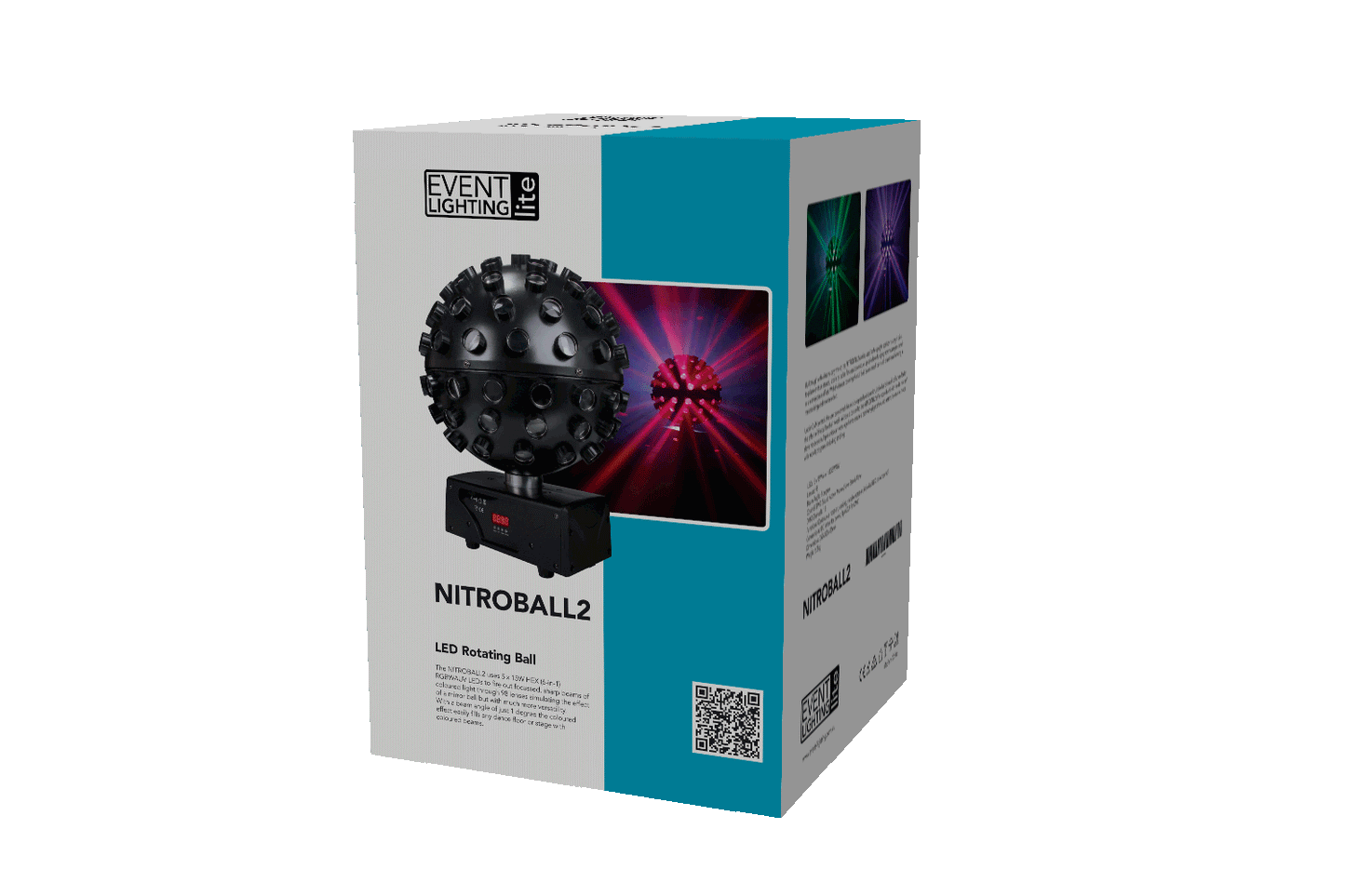 NITROBALL2 - Spherical rotating effect light, 5 x 15W RGBWAUV LED