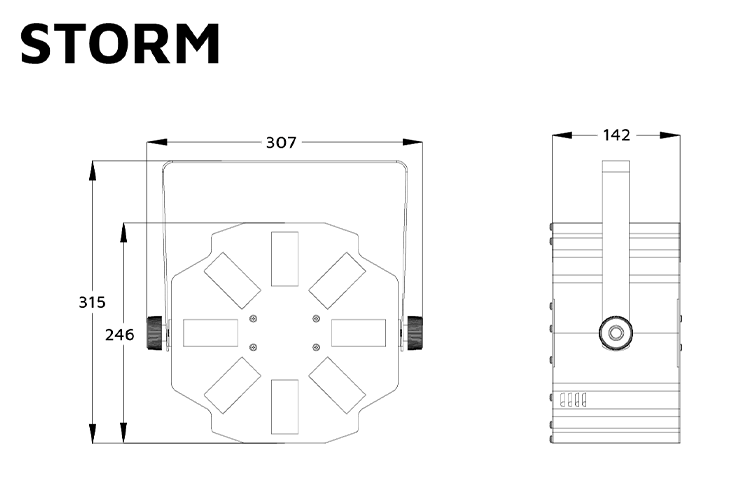 STORM - 1x 12W LED RGBW Rotating Multi Beam Effect