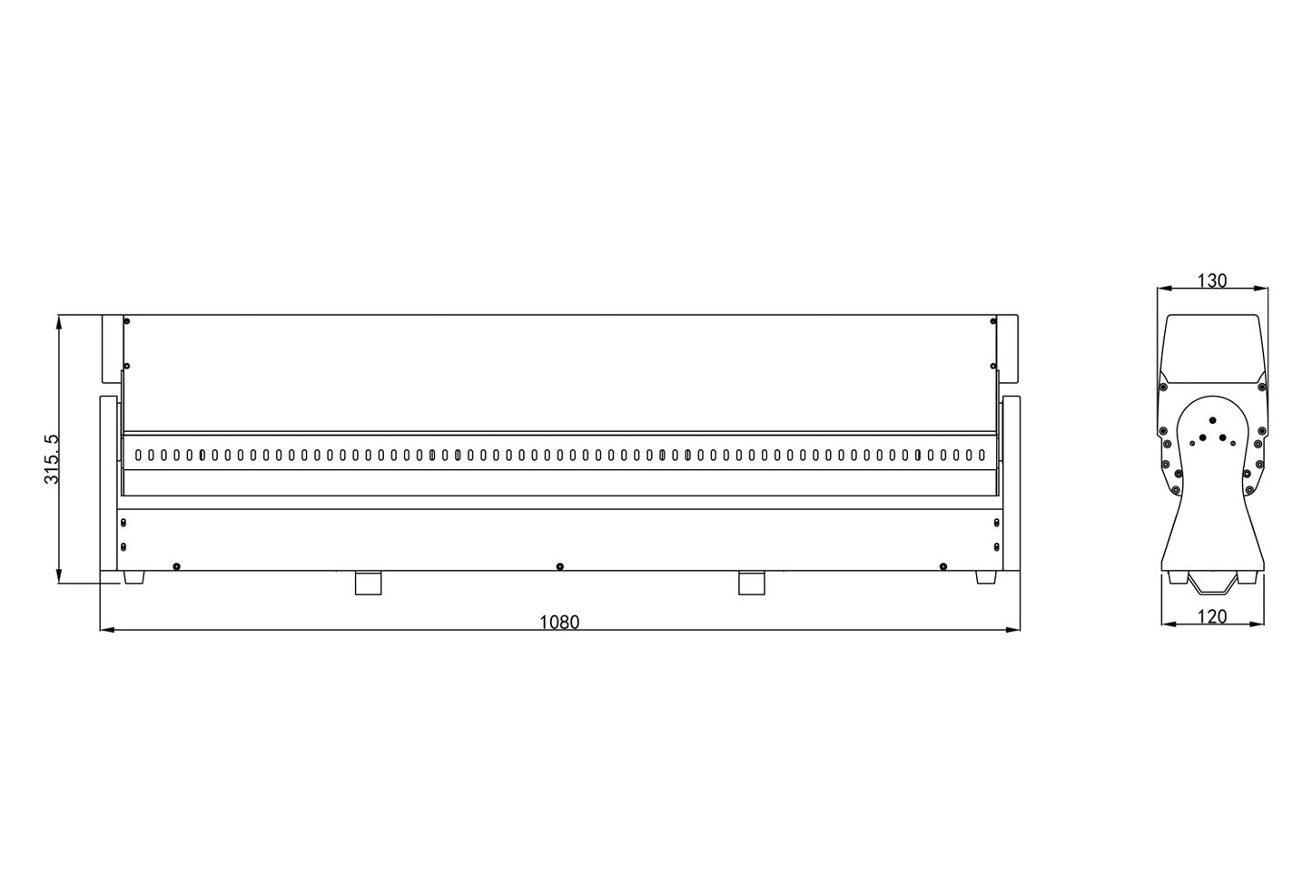 SURF12X60 - Tilt bar with zoom 12 x 60W RGBW LEDs