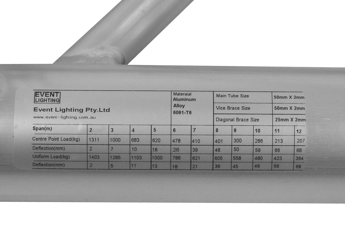 T3BD1 - 290mm Diagonal Truss - Silver 1m