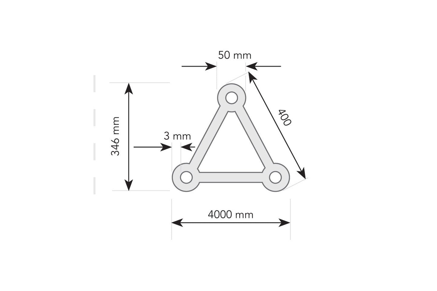 T4TDBK - 400mm Spigot Triangular Truss - Black