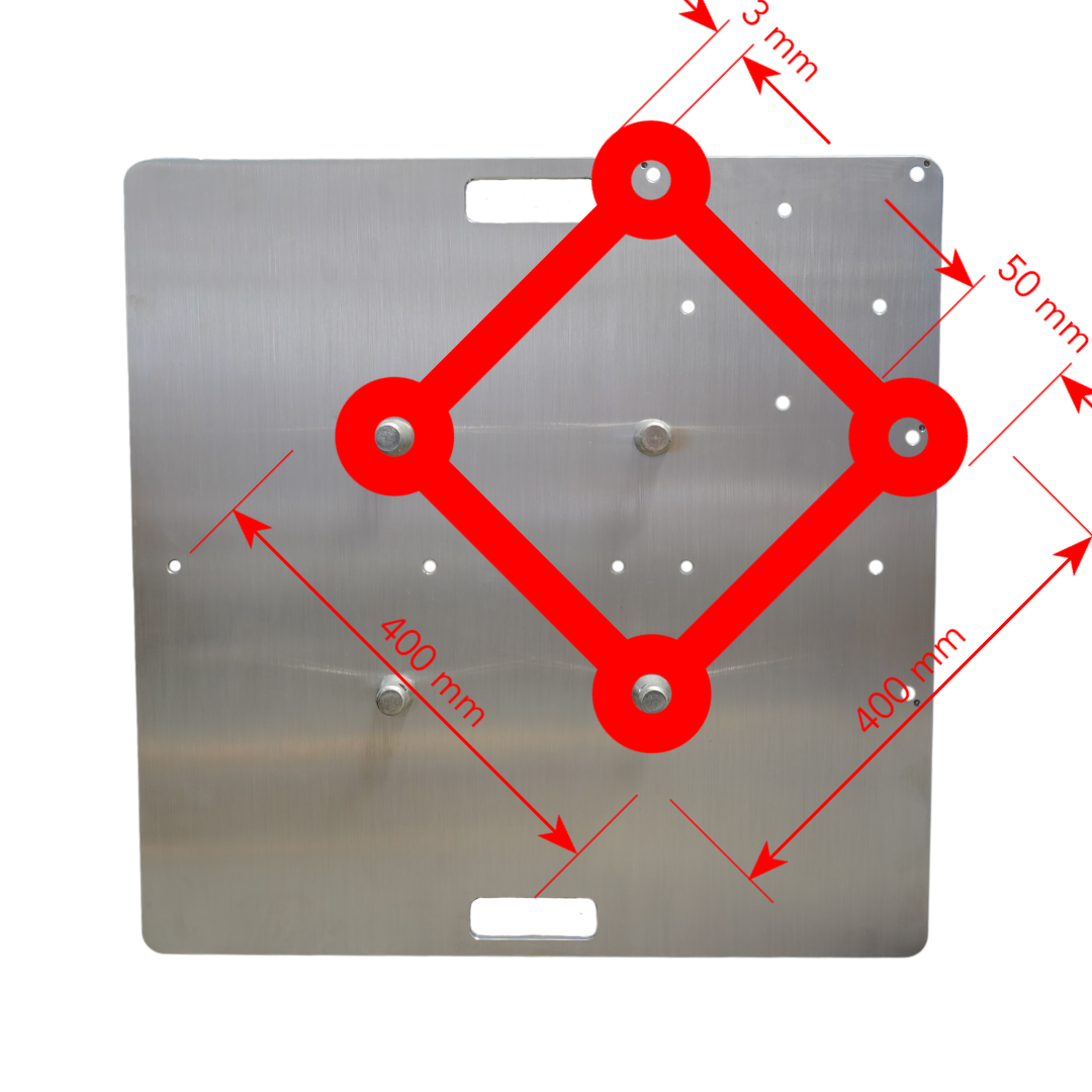 TB750A - 290mm Aluminium Spigot Box Truss Base Plate (750mm)