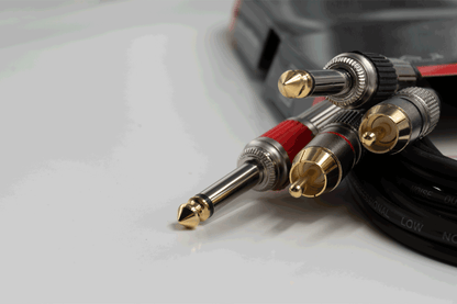 Event Audio 2J2RCA3 - 3m 2x Jack Male to 2x RCA Male Signal Lead - Red and Black Ring connectors 