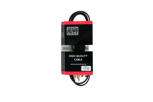 2RCA2RCA1.5EL - 1.5m 2x RCA Male to Male Signal Lead - Red and Black Ring