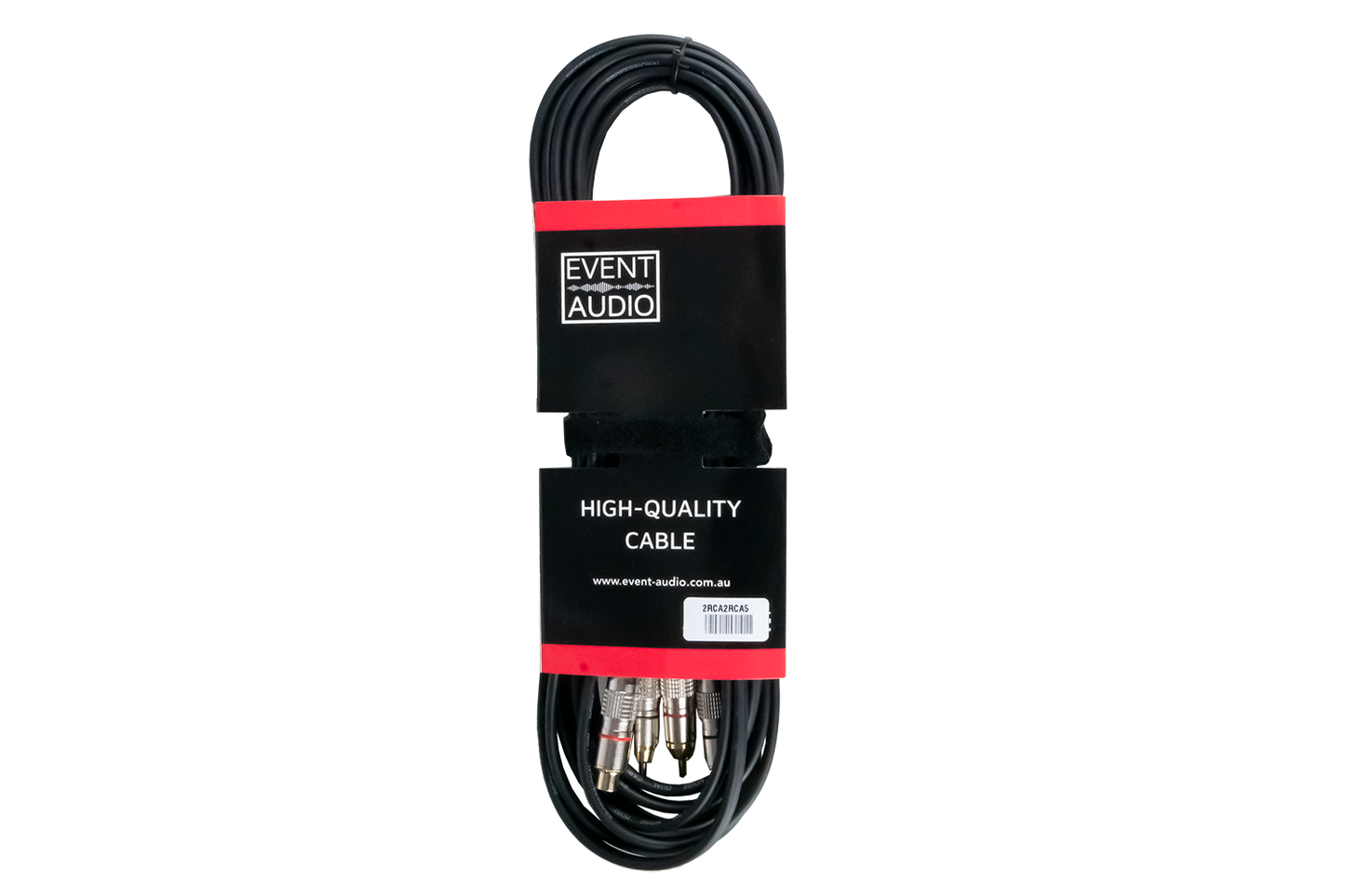 2RCA2RCA5EL - 5m 2x RCA Male to Male Signal Lead - Red and Black Ring