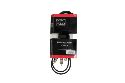 2RCA2RCAF1.5EL - 1.5m 2x RCA Male to Female Signal Lead - Red and Black Ring