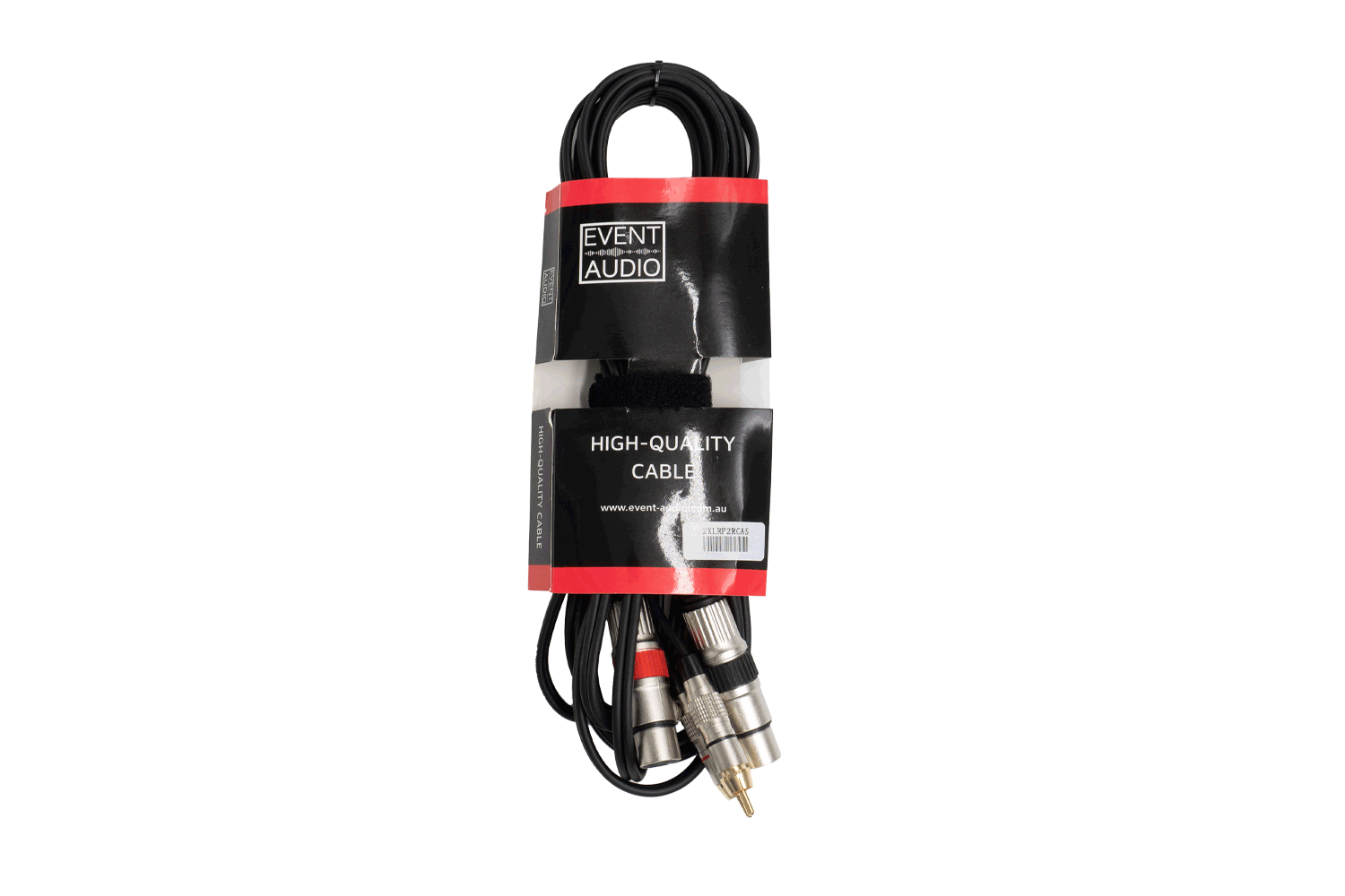 Event Audio 2XLRF2RCA5 - 5m 2x XLR 3 Pin Female to 2x RCA Male Signal Lead - Red and Black Ring packaged product