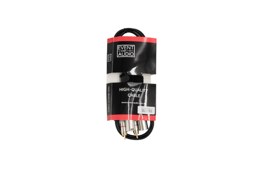 Event Audio 2XLRM2RCA1.5 - 1.5m 2x XLR 3 Pin Male to 2x RCA Male Signal Lead - Red and Black Ring product packaging 