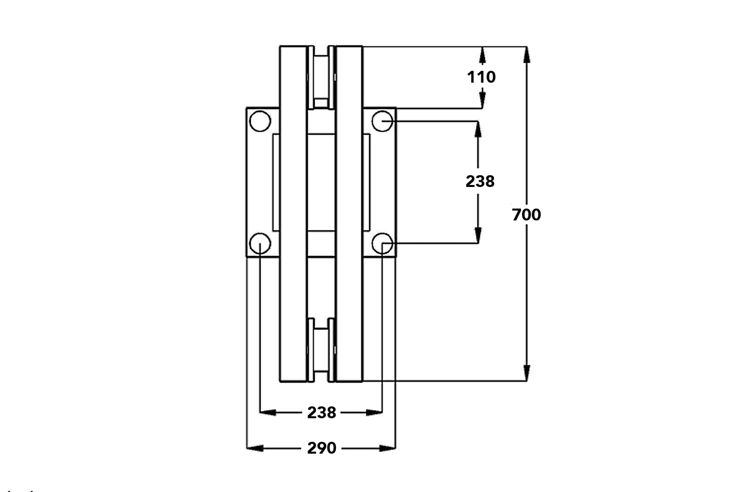 3BTSL - 290mm Box Truss "Cat Head" For Line Array (Silver)
