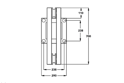 3BTSL - 290mm Box Truss "Cat Head" For Line Array (Silver)