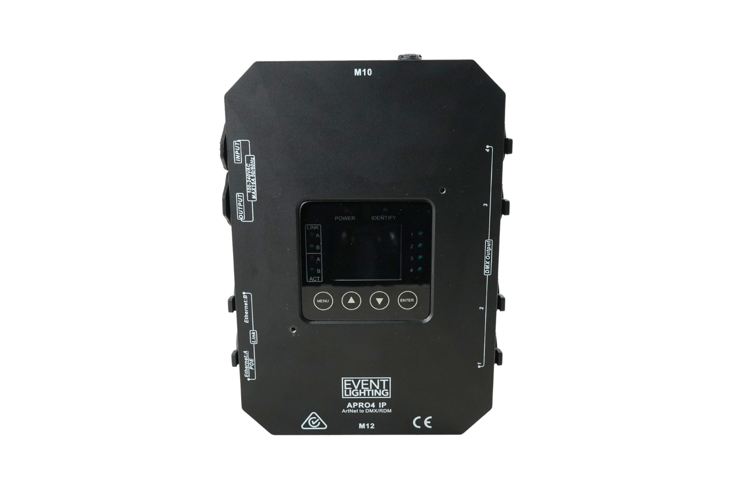 APRO4-IP - IP65 ArtNet Node with 4 XLR Connections
