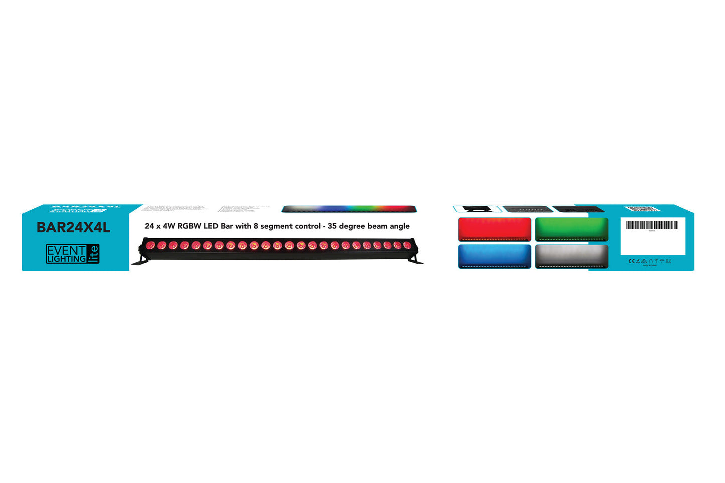 BAR24X4L - 24 x 4W RGBW LED Bar with 8 Segment Control