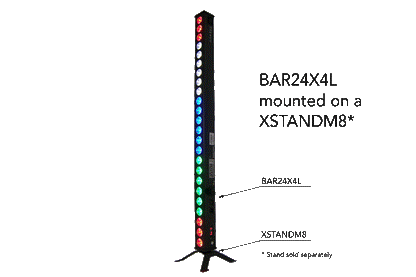 BAR24X4L - 24 x 4W RGBW LED Bar with 8 Segment Control