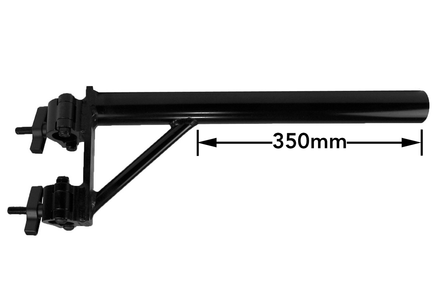 BOOMARM205B - 0.5m Boom Arm Pole with Double Pipe Clamp (Black)