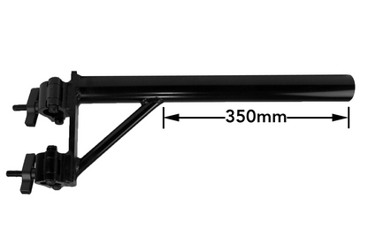 BOOMARM205B - 0.5m Boom Arm Pole with Double Pipe Clamp (Black)
