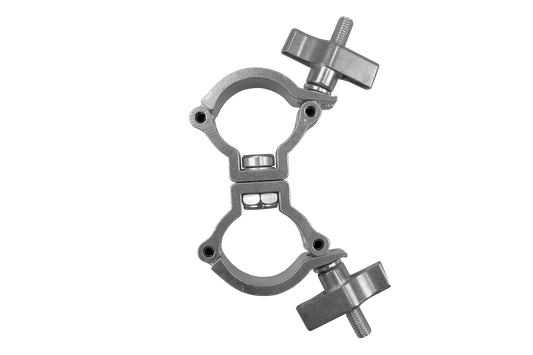 CLAMPDP38S - Aluminium Double Swivel Pipe Clamp (Suits 35-40mm) - Silver