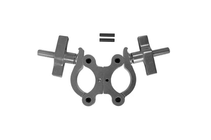 CLAMPDP50S - Aluminium Double Swivel Pipe Clamp (Suits 38-51mm) - Silver