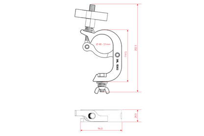 CLAMPTG50S - Aluminium Trigger G Clamp (Suits 44-51mm) - Silver