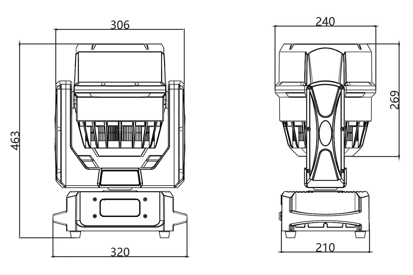 DELUGEM7X60WFX - IP65 Moving Head Zoom Wash with 7 x 60W RGBW  + 28 x 0.5W RGB LEDs