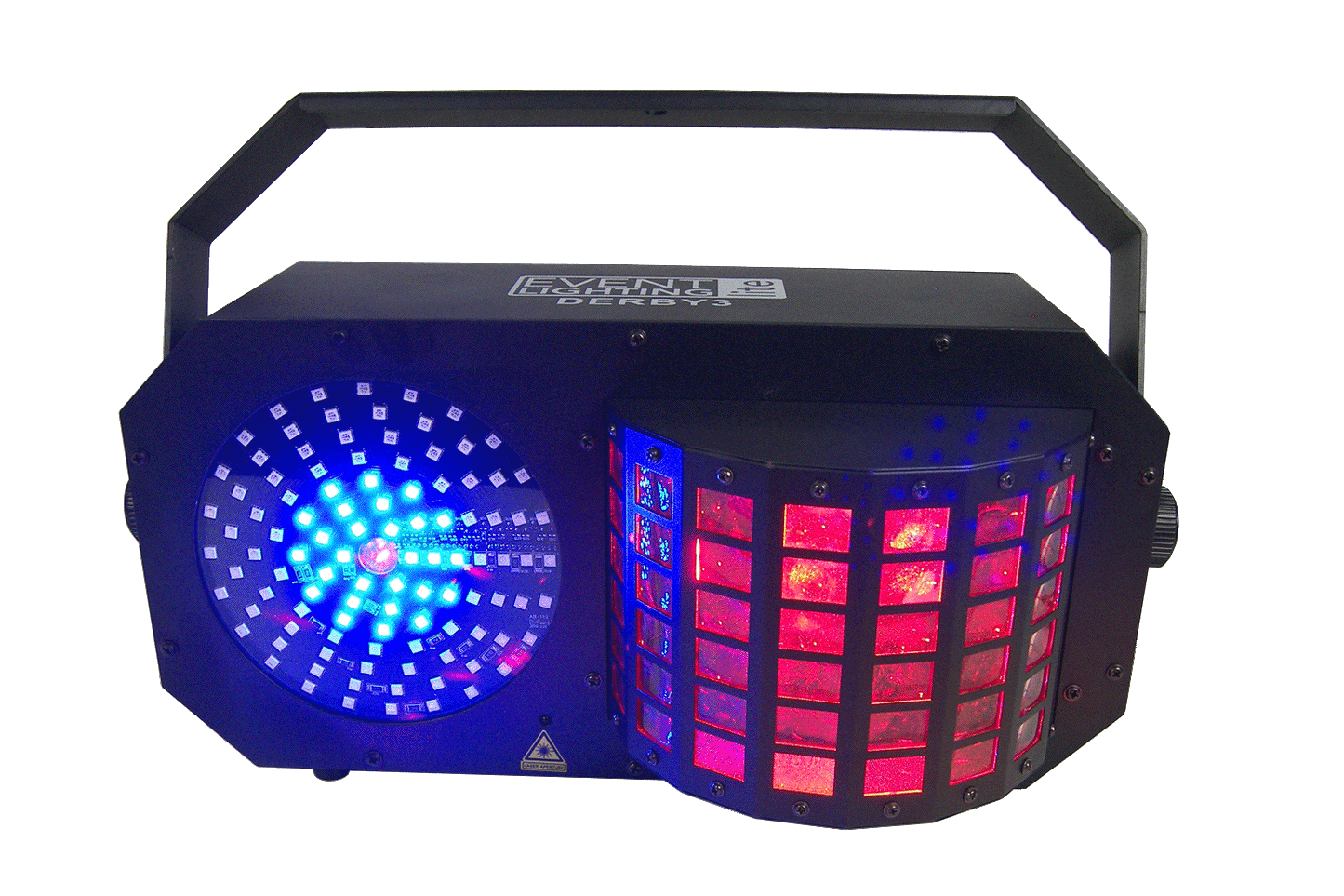 DERBY3 - 3-in-1 Lighting Effect: Derby, LED Strobe and flood light and RGB Laser