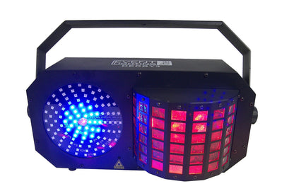 DERBY3 - 3-in-1 Lighting Effect: Derby, LED Strobe and flood light and RGB Laser