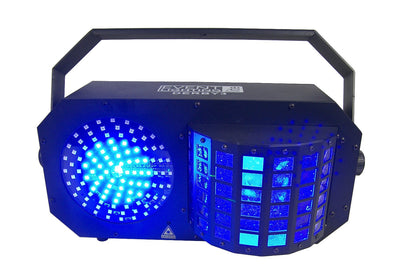 DERBY3 - 3-in-1 Lighting Effect: Derby, LED Strobe and flood light and RGB Laser