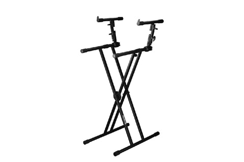 DF036 - X Keyboard stand with double bracing and second tier