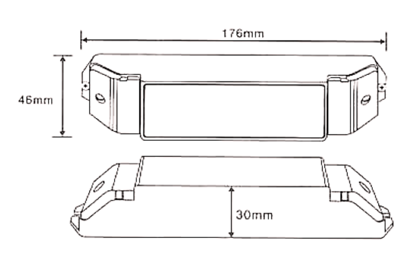 FLEXICONDMX - Controller LED Tape (DMX) line drawing view 