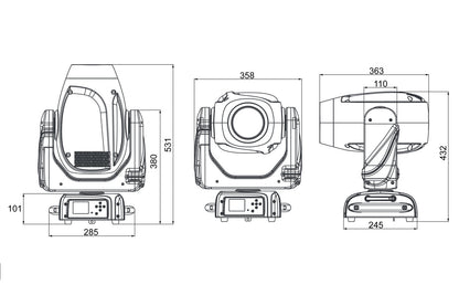 HAVOCH200-WH - 200W LED Moving Head Hybrid (White)