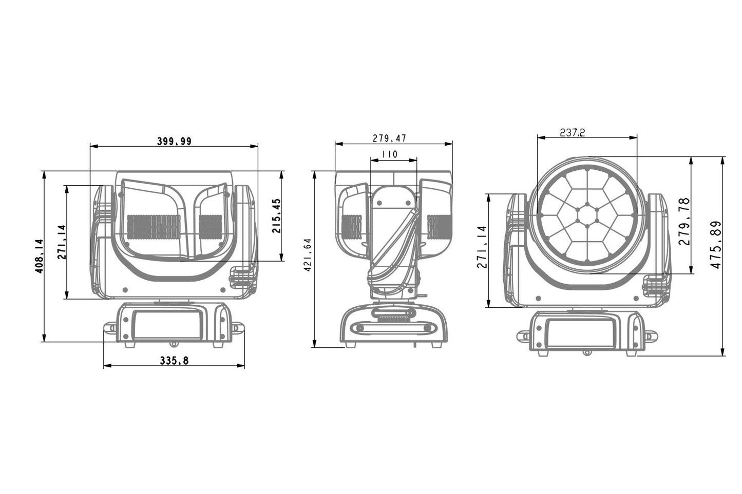 HAVOCW19X40 - 19 x 40W Zoom Wash Moving Head