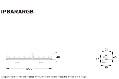 Event Lighting IP Bar line drawing