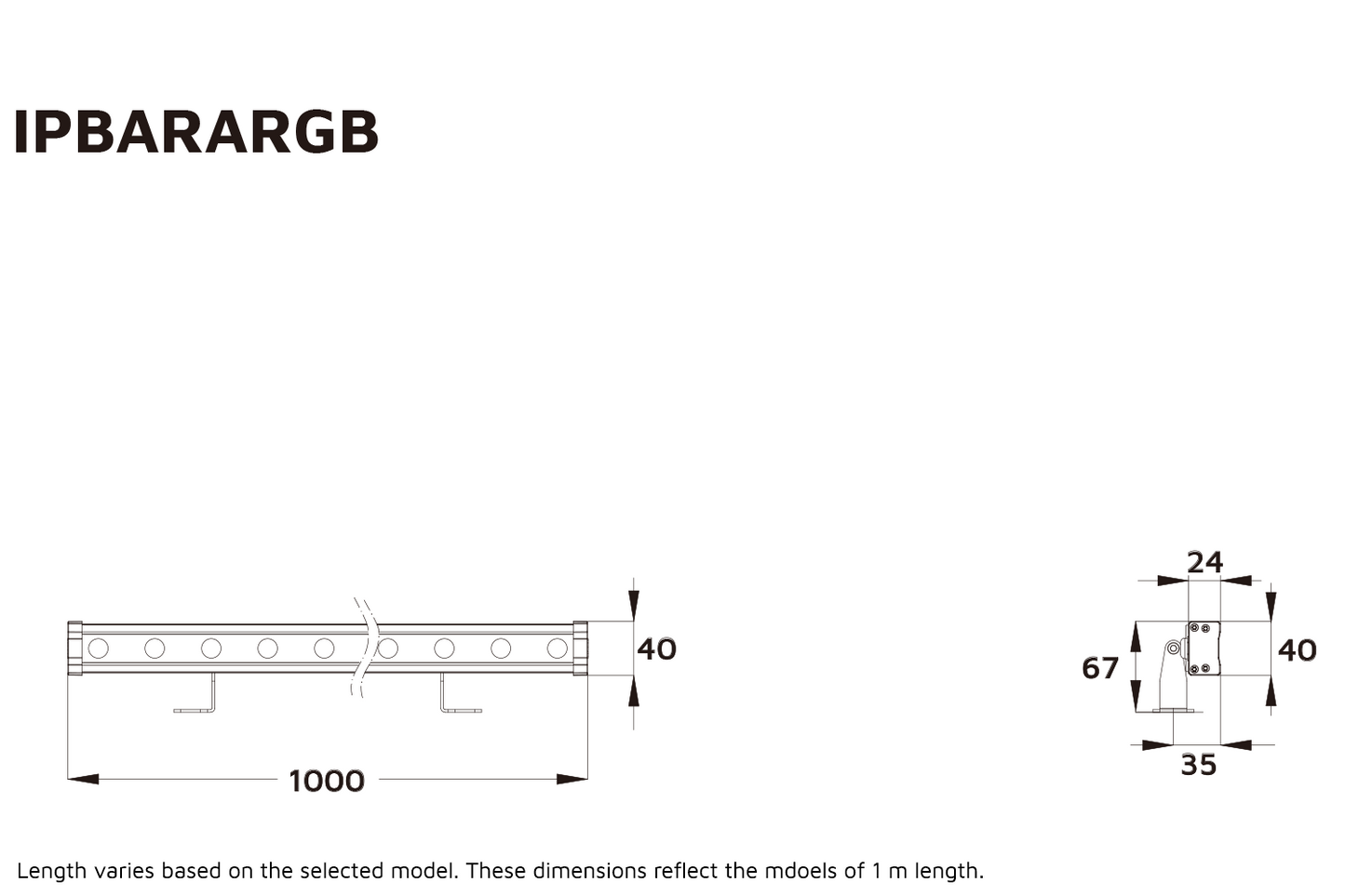 Event Lighting IP Bar line drawing
