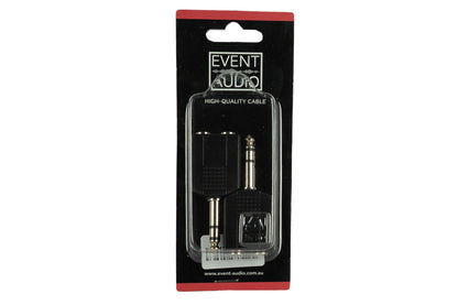 Event Audio J2JF - Pair of Jack TRS Male to 2x Jack TRS Female Adaptors package