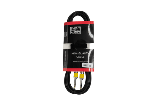 JJ3BALEL - 3m Jack TRS Male to Jack TRS Male Signal Lead - Yellow Ring