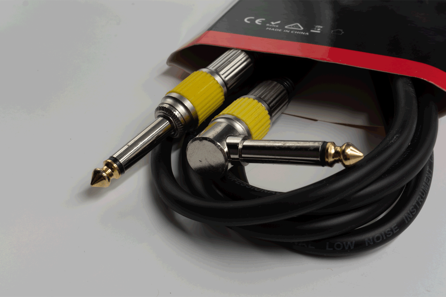 Event Audio JJR5 - 5m Jack TS Male to Jack TS Right Angle Male Signal Lead - Green Ring Connectors 