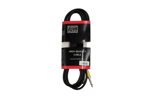 Event Audio JJR3 - 3m Jack TS Male to Jack TS Right Angle Male Signal Lead - Yellow Ring packaged product 