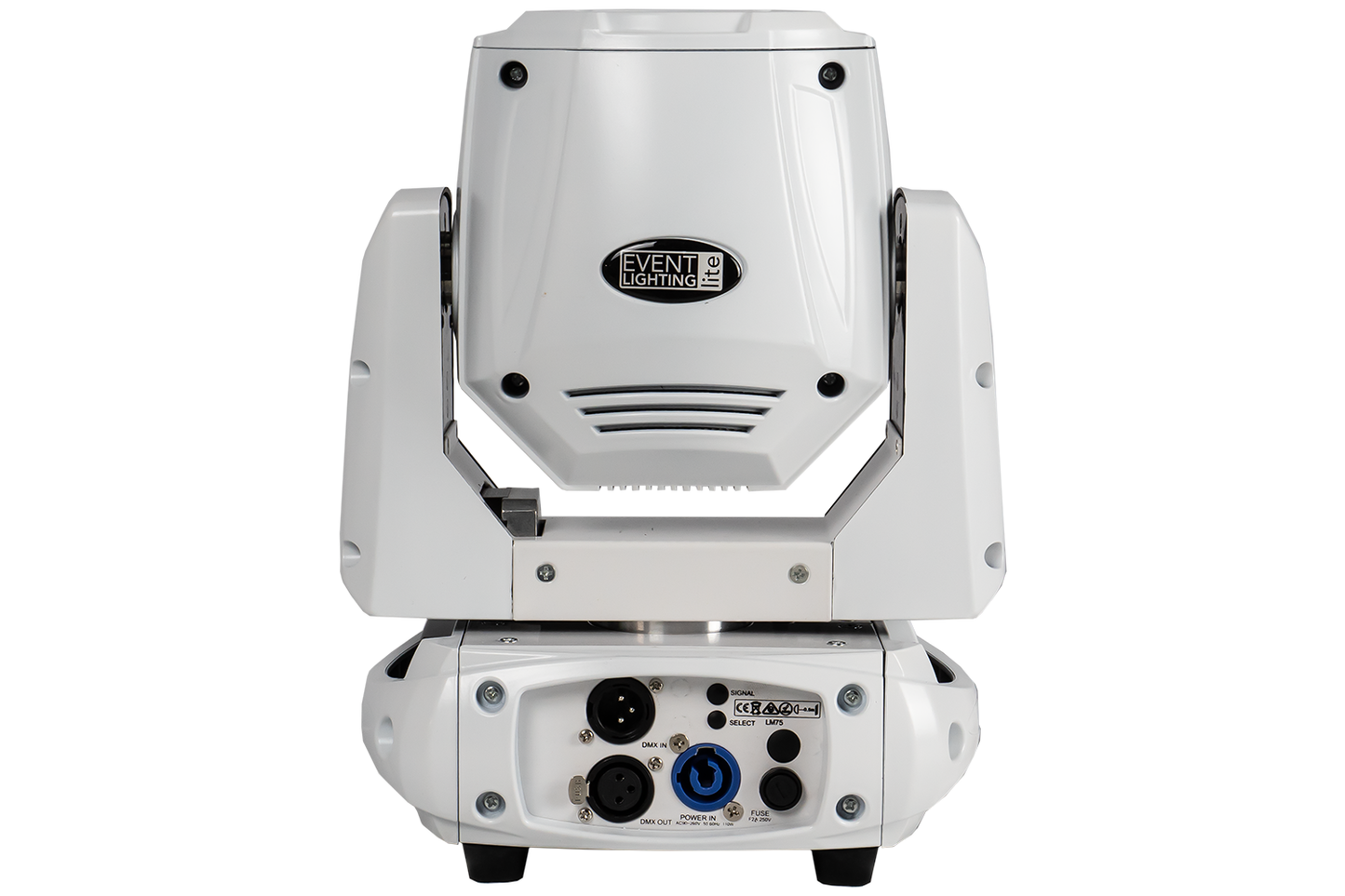 Event Lighting Lite LM75W LED Spot Moving Head (White Chassis) back view
