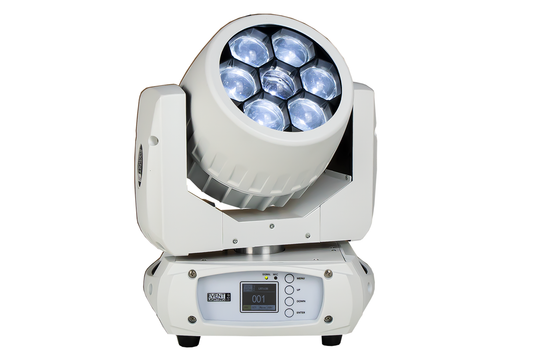 LM7X30W - 7 x 30W LED RGBW Zoom Wash Moving Head (White)