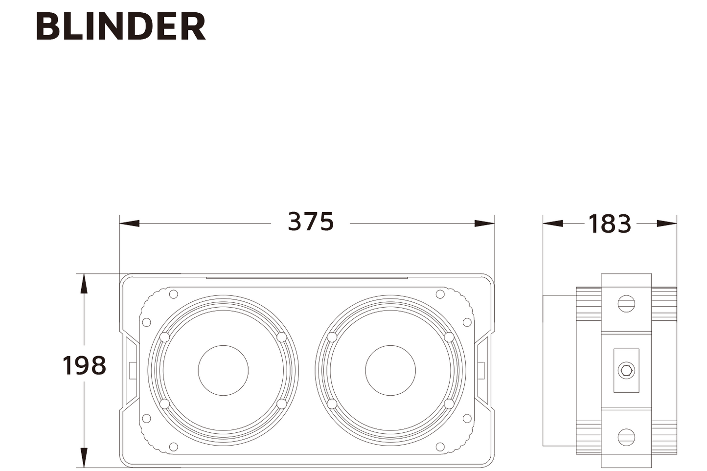Event Lighting BLINDERWW blinder line drawing