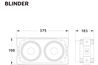 Event Lighting BLINDERRGBW blinder, line drawing