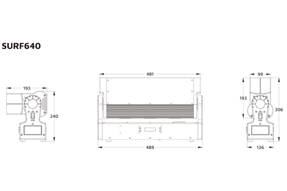 Event Lighting SURF640 Tilt Bar line drawing