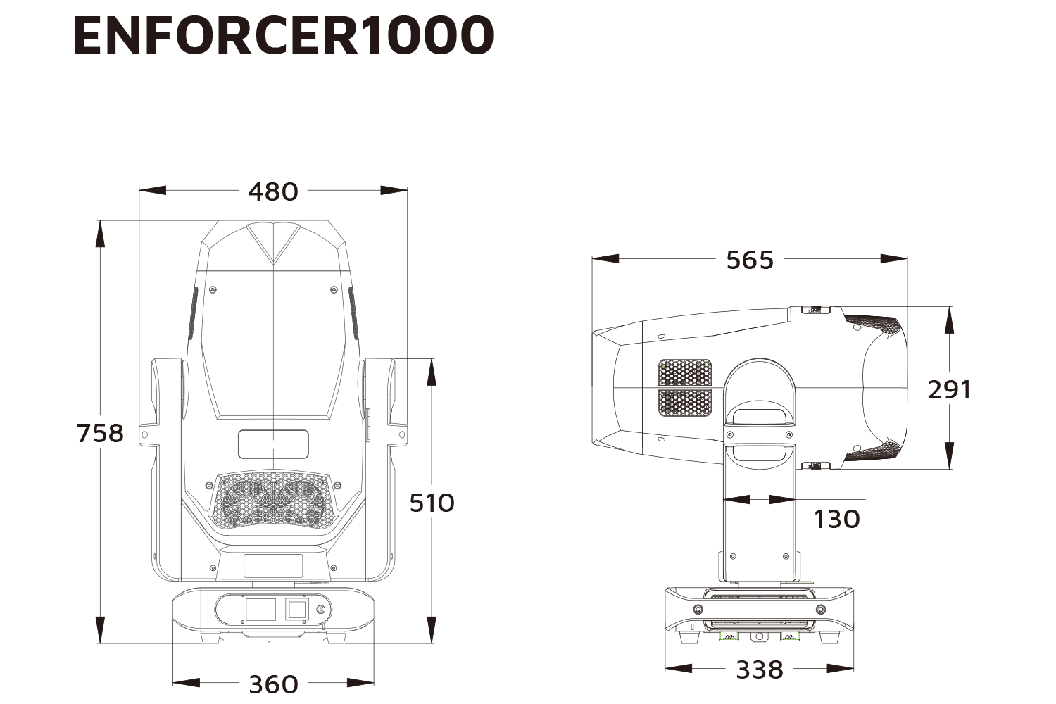 Event Lighting ENFORCER1000 Line Drawing
