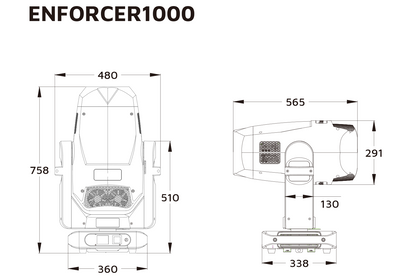 Event Lighting ENFORCER1000 Line Drawing