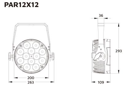 Event Lighting PAR12X12W parcan line drawing