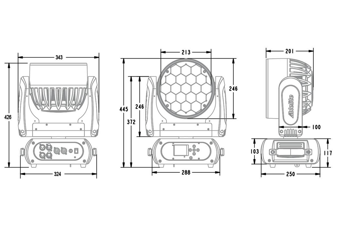 M19W20RGBW - 19x 20W Zoom Wash Moving Head